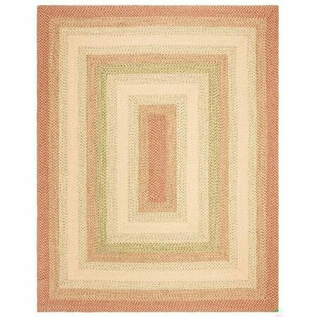 Safavieh 8 x 8 ft. Square Braided- Rust and Multi Hand Made Rug BRD303A-8SQ